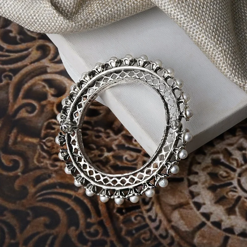 Make Your Outfit Shine With Discounted Jewelry Teejh Aanika Silver Oxidised Bracelet