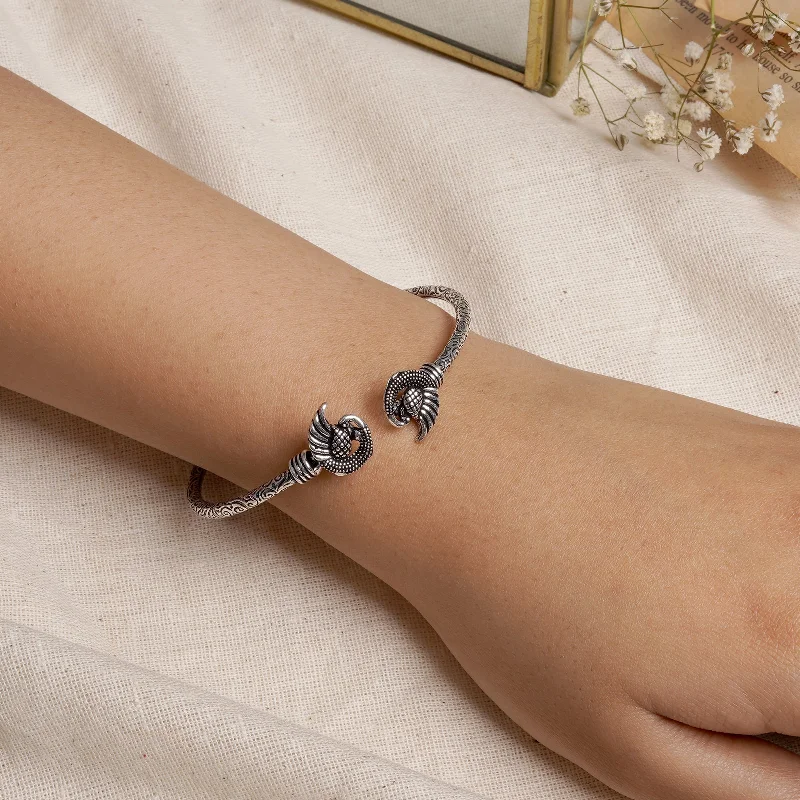Elegant Rose Gold Jewelry For A Stylish Touch Teejh Aastha Silver Oxidised Peacock Bracelet