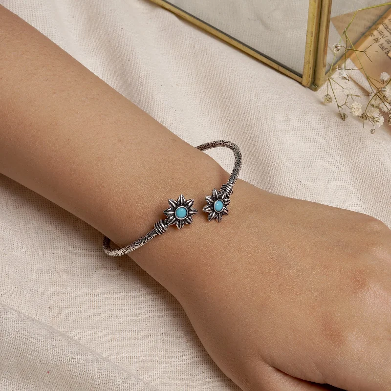 Premium Jewelry Now Available At Special Discounts Teejh Shambhavi Silver Oxidised Floral Bracelet