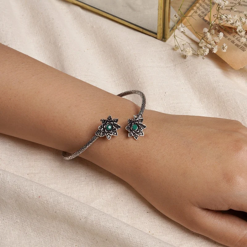 Buy More, Save More – Special Jewelry Discounts Teejh Sunita Silver Oxidised Floral Bracelet