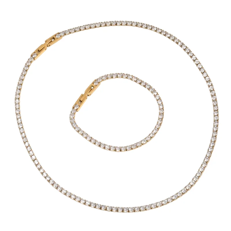 Don't Miss These Dazzling Jewelry Discounts TENNIS GOLD - 18k Gold Plated Zircon Necklace or Bracelet
