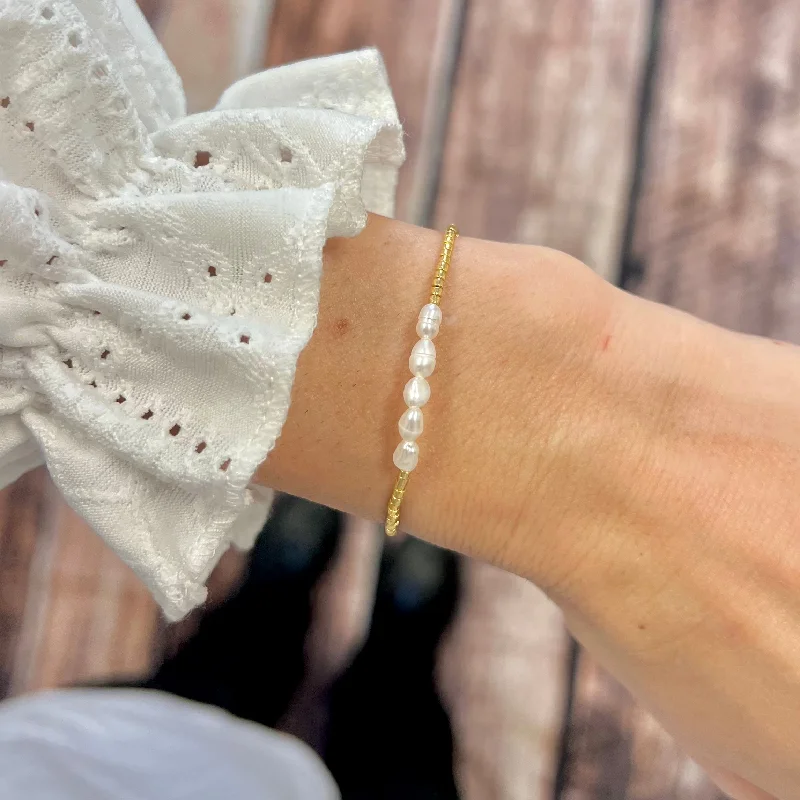 Limited-Time Offer On Elegant Jewelry Pieces TORINA - 18K Gold Delica Pearl Accent Bracelet