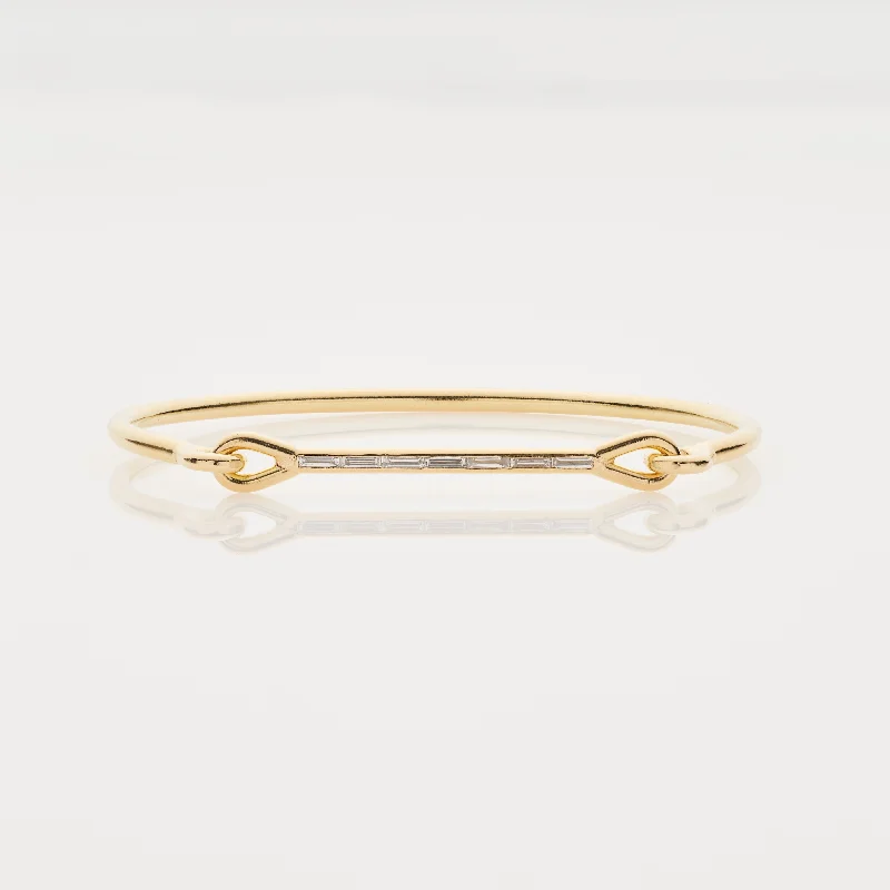 Your Perfect Accessory At The Perfect Price Tura Sugden 18k Heavy Weight Needle Eye Cuff with Diamond Baguettes