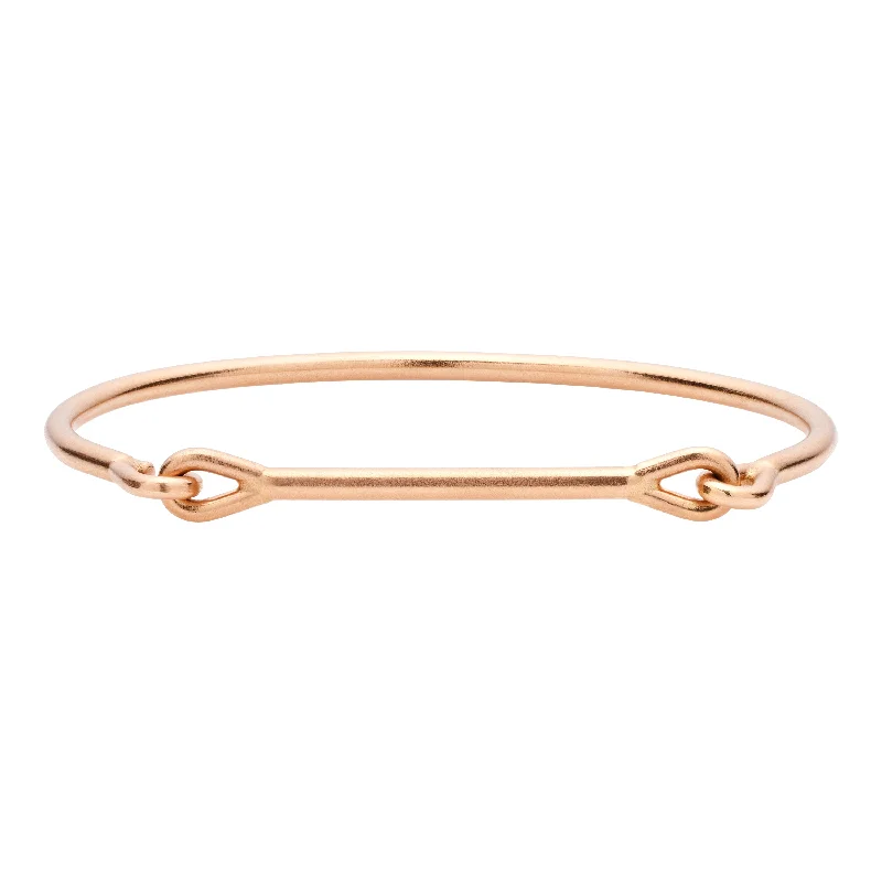 Customized Silver Jewelry For Unique Style Tura Sugden 18k Rose Gold Needle Eye Heavy Top Cuff Bracelet