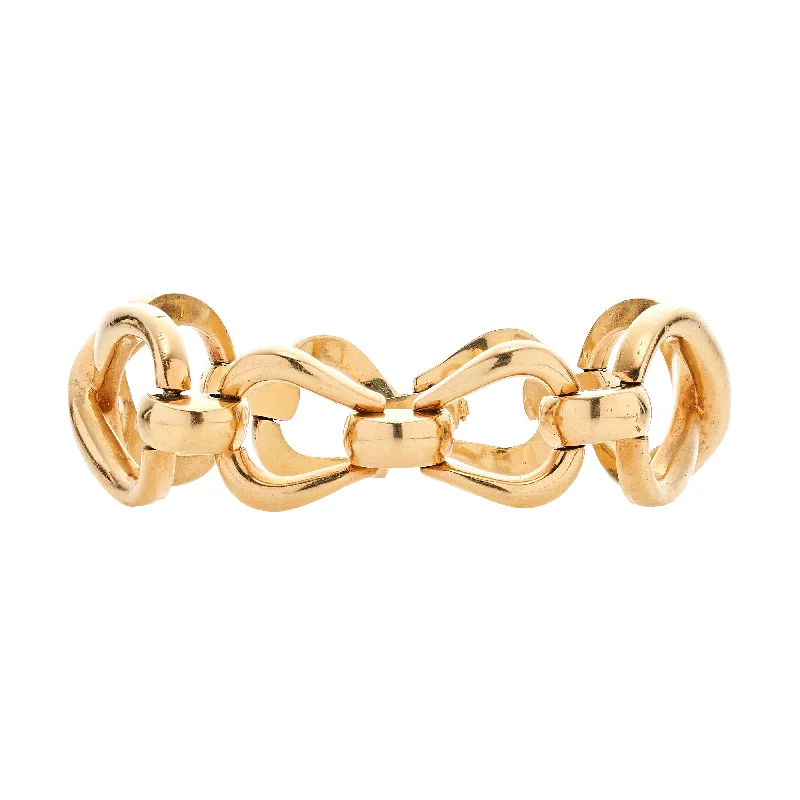 Chic And Stylish Jewelry At Discounted Prices Vintage Italian Mid-Century 18k Infinity Link Bracelet- 7”