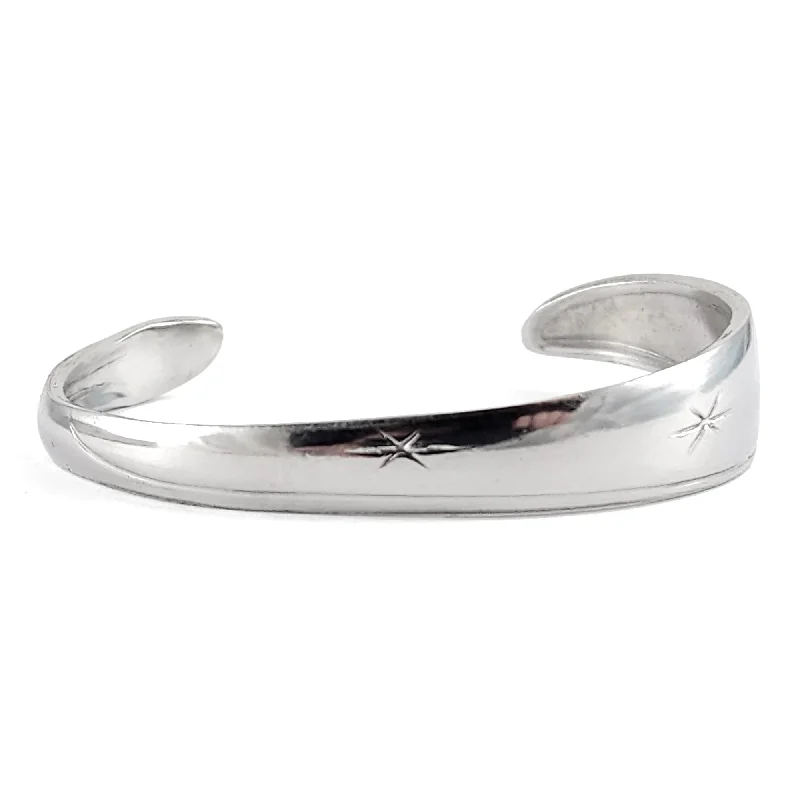 Affordable Glamour – Premium Jewelry For Less Vintage Mar-Crest Atomic Stainless Steel Spoon Cuff Bracelet