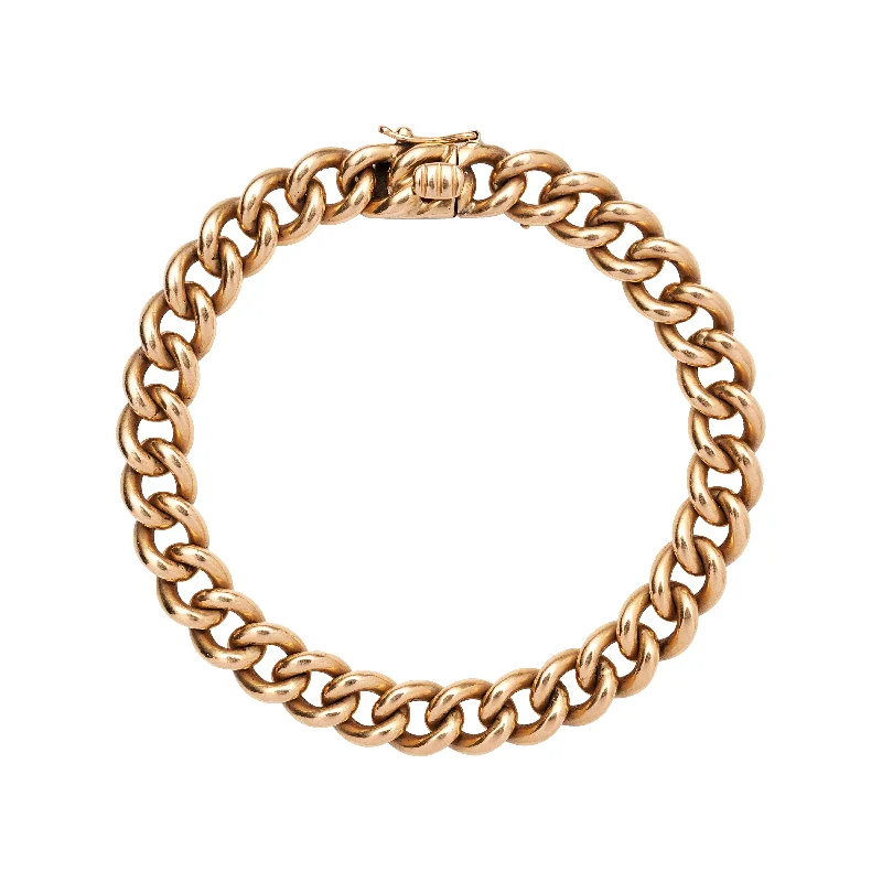 Jewelry Clearance Event – Last Chance For Stunning Deals Vintage Mid-Century 18k Heavy Curb Link Bracelet- 8"