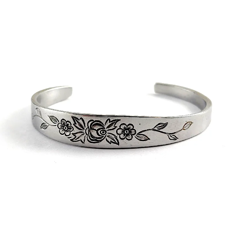 Accessorize For Less – Luxury Jewelry At Affordable Prices Vintage Stainless Steel Climbing Rose Spoon Cuff Bracelet