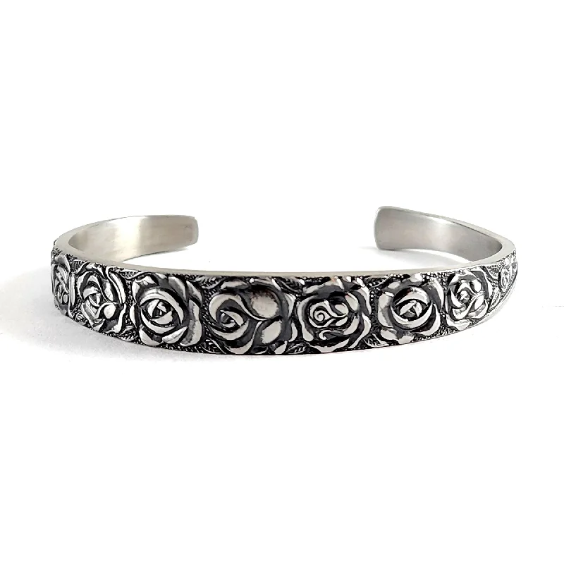 Get The Sparkle You Love At Prices You Adore Vintage Stainless Steel Roses Spoon Cuff Bracelet