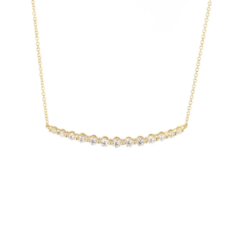 Modern Statement Jewelry For Bold Styling 0.56 ctw Diamond Curved Bar Necklace