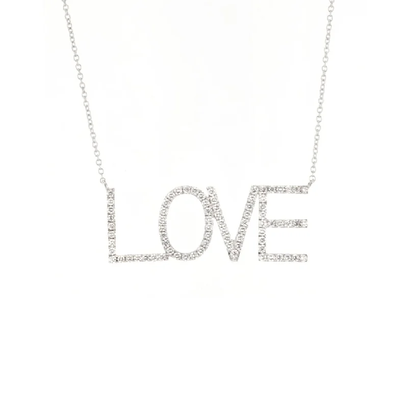 Shop Stylish Jewelry Now And Save Big 0.58 ctw Diamond Love Necklace
