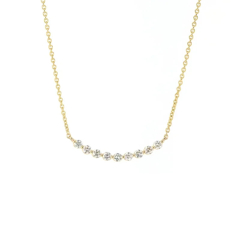 Unmissable Discounts On Timeless Jewelry Pieces 0.64 ctw Diamond Curved Bar Necklace