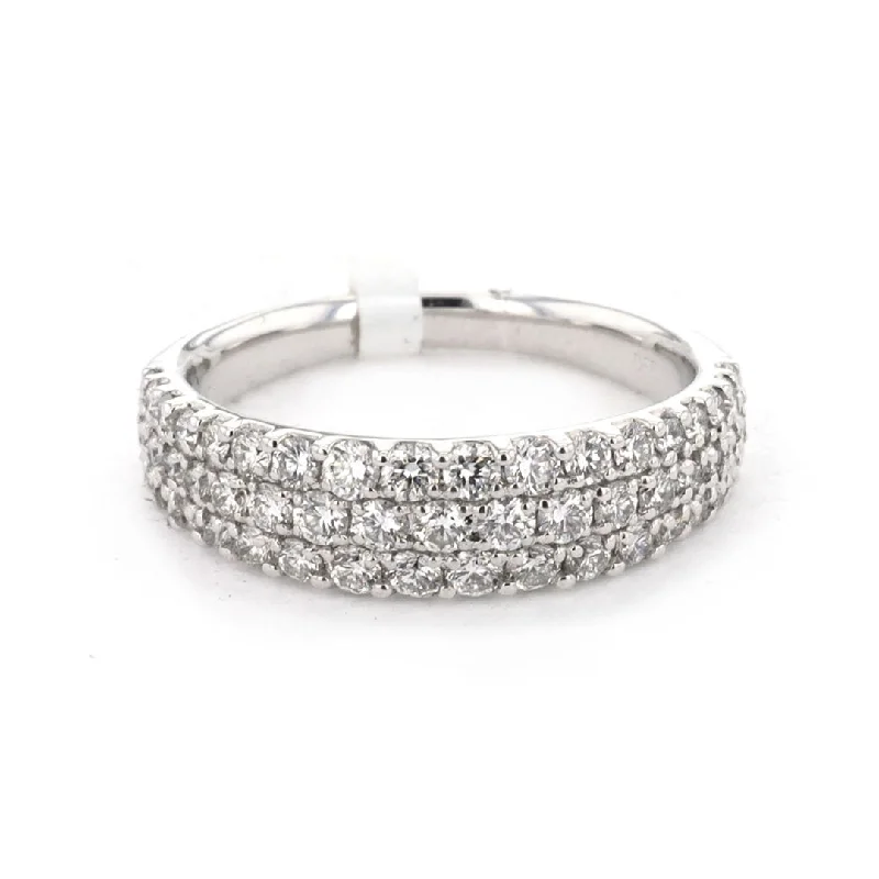 Affordable Gold-Plated Jewelry For Modern Fashion 1.00 ctw Diamond 3-Row Band