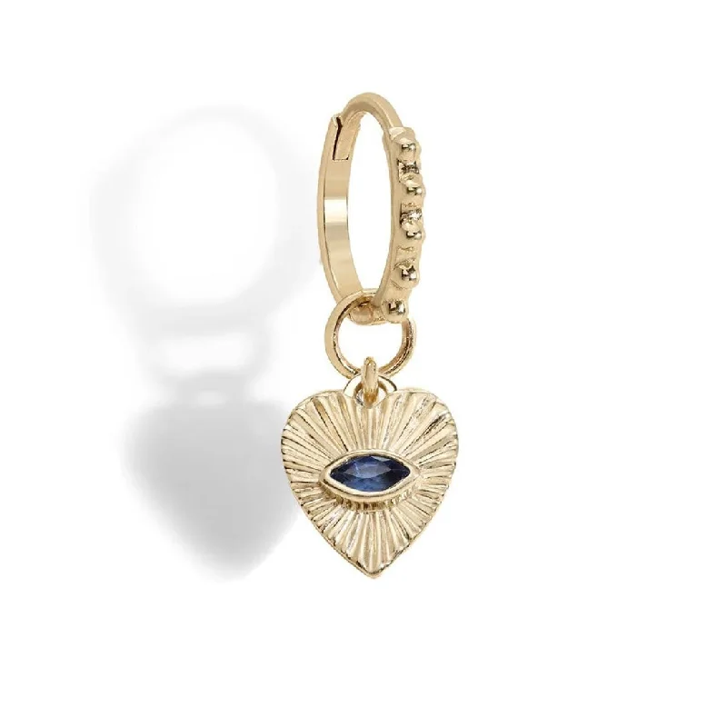 Exclusive Jewelry Bundles At Discounted Rates 10K Sapphire Mini Textured Heart Earring Charm