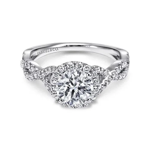Premium Jewelry, Premium Discounts – Act Fast 14K White Gold Round Halo Diamond Engagement Ring
