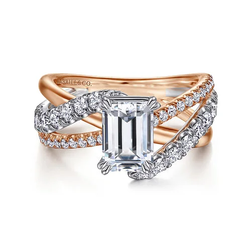 Exclusive Savings On Timeless Jewelry Pieces 14K White-Rose Gold Emerald Cut Free Form Diamond Engagement Ring Exclusive Savings On Timeless Jewelry Pieces 14K White-Rose Gold Emerald Cut Free Form Diamond Engagement Ring
