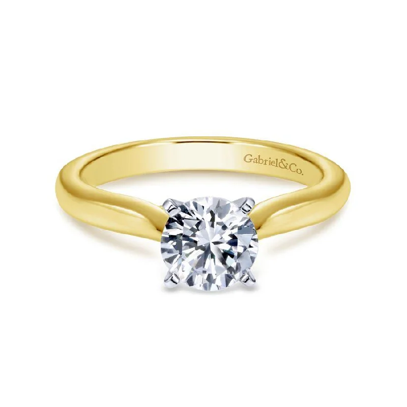 Premium Jewelry At Special Low Prices For A Limited Time 14K WhiteYellow Gold Round Diamond Engagement Ring