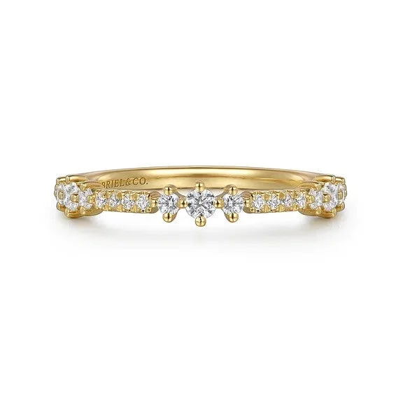 Affordable Gold-Plated Jewelry For Modern Fashion 14K Yellow Gold Diamond Ladies Ring