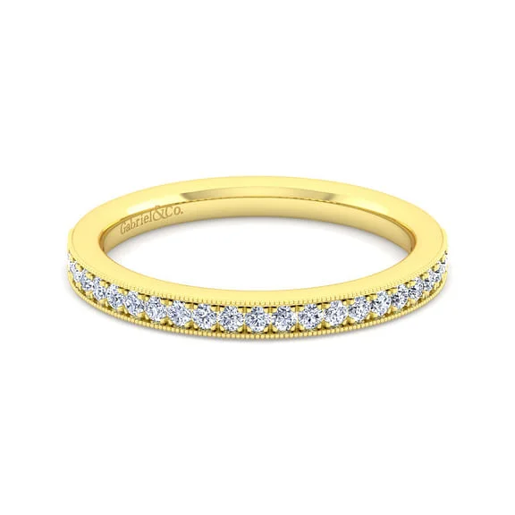 Fashion-Forward Geometric Jewelry For Contemporary Style 14K Yellow Gold Diamond Matching Wedding Band