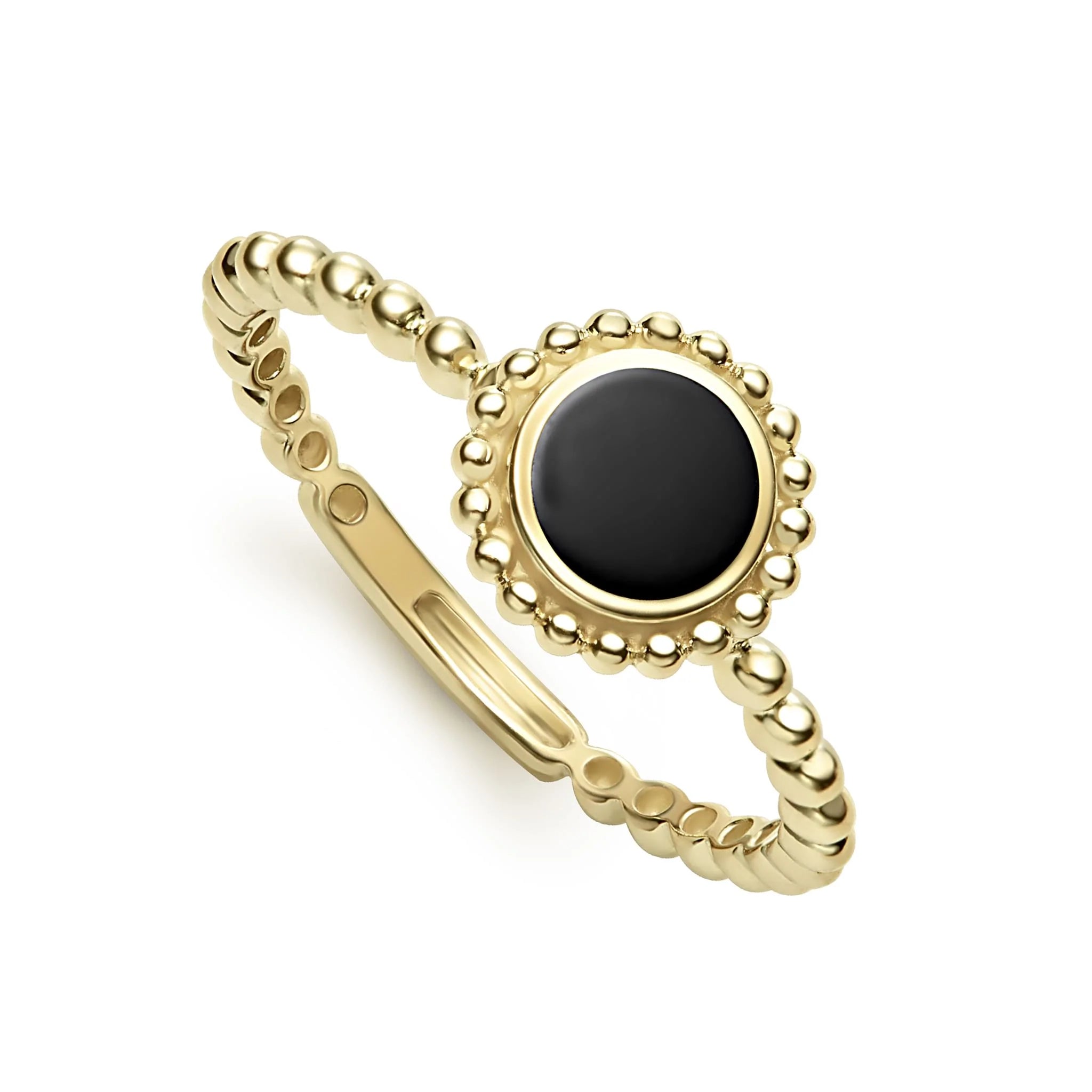 Limited-Time Jewelry Sale – Don't Miss Out On Dazzling Discounts 18Y COVET ONYX 9MM ROUND STACK RING SZ 7