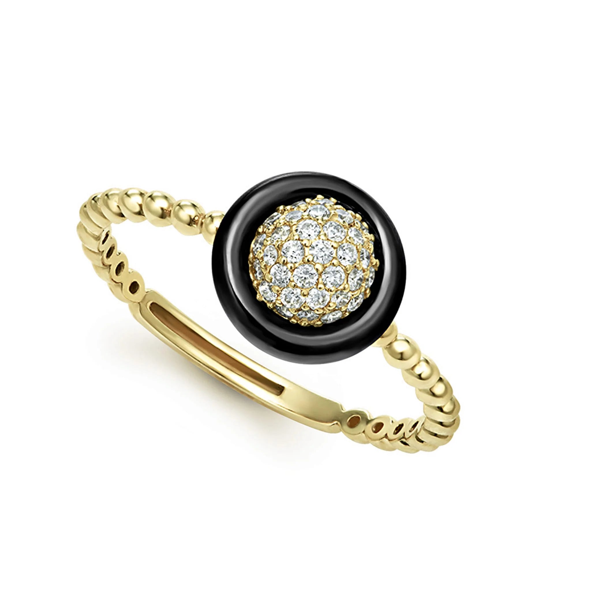 Your Dream Jewelry At Dream Prices – Shop Now 18Y GOLD & BLACK CAVIAR DIA 9MM PAVE CIRCLE RING SZ 7