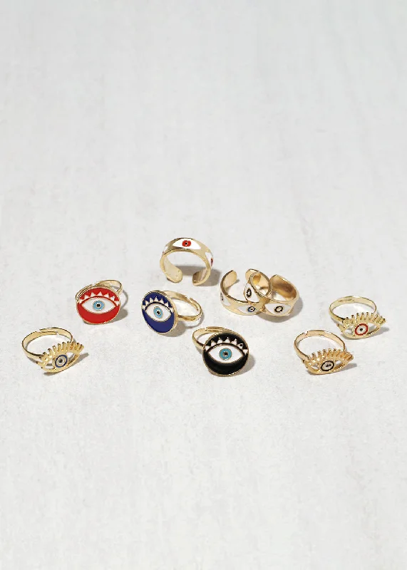 Exclusive Jewelry Bundles At Discounted Prices 3 Piece Evil Eye Ring Set