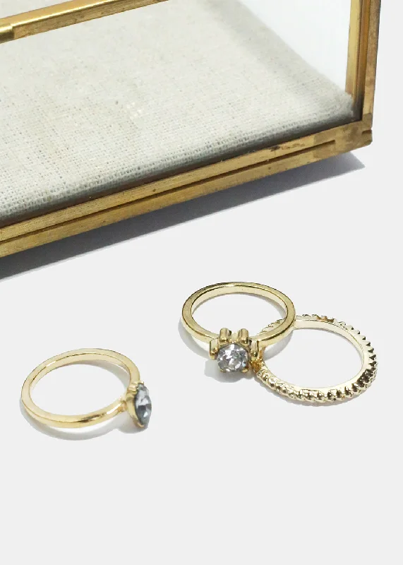 Grab Your Favorite Jewelry At The Lowest Prices 3-Piece Stacking Ring Set