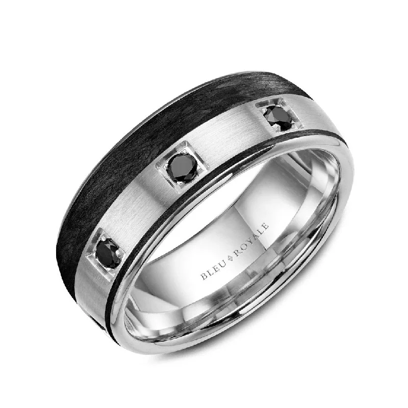 Jewelry Clearance Event – Stock Up Before It's Over 8.5MM Black Diamond, Black Carbon Fiber & Gold Classic Band