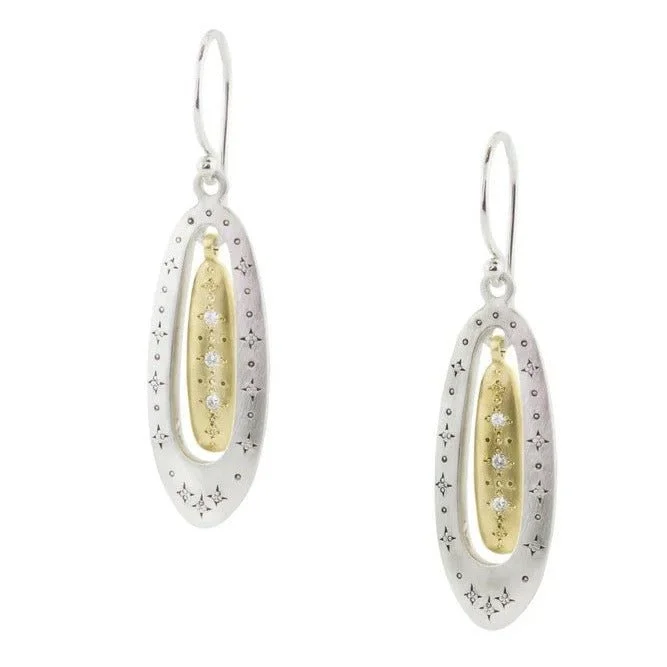 Get The Best Deals On Timeless Jewelry Pieces Oval Silver & Gold "Shooting Star" Earrings