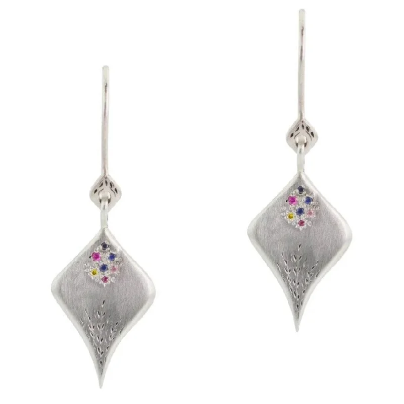 Seasonal Jewelry Sale – Upgrade Your Collection Silver Multi-Colored Sapphire "Secret Garden" Earrings