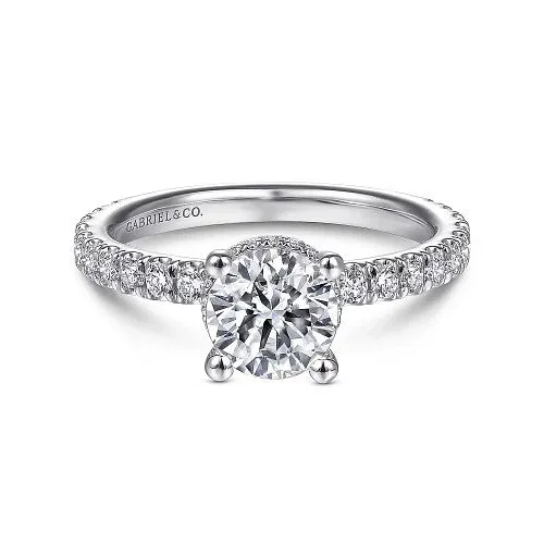 Don't Miss Out On Jaw-Dropping Jewelry Discounts Alina - 14K White Gold Hidden Halo Round Diamond Engagement Ring (Setting Only)