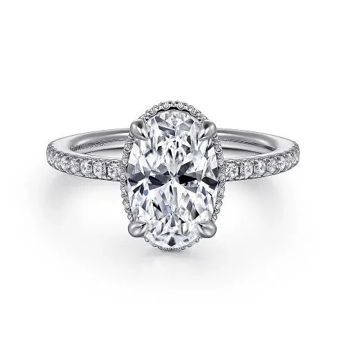 Sparkle For Less – Shop Jewelry Deals Now Allesia - 14K White Gold Oval Cut Hidden Halo Diamond Engagement Ring (Setting Only) Sparkle For Less – Shop Jewelry Deals Now Allesia - 14K White Gold Oval Cut Hidden Halo Diamond Engagement Ring (Setting Only)
