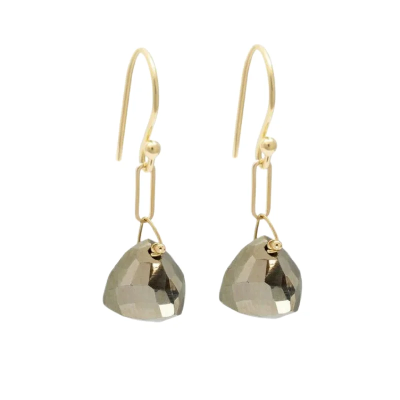 Sparkle More For Less – Jewelry Sale Happening Now Pyrite and Gold Drop Earrings