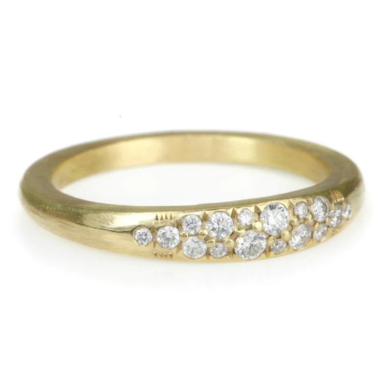 Shop Stylish Jewelry Now And Save Big 18 Gold Tapered Ring with Diamond Center Section