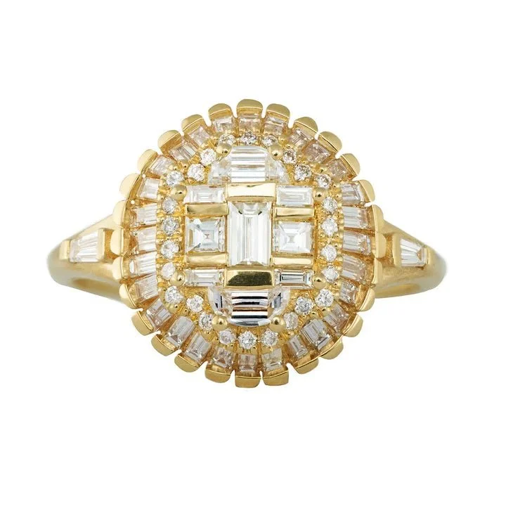 Buy More, Save More On Stunning Jewelry Pieces ORDER ONLY: 18K Gold Multi-Shape Diamond "Lions Mane" Ring