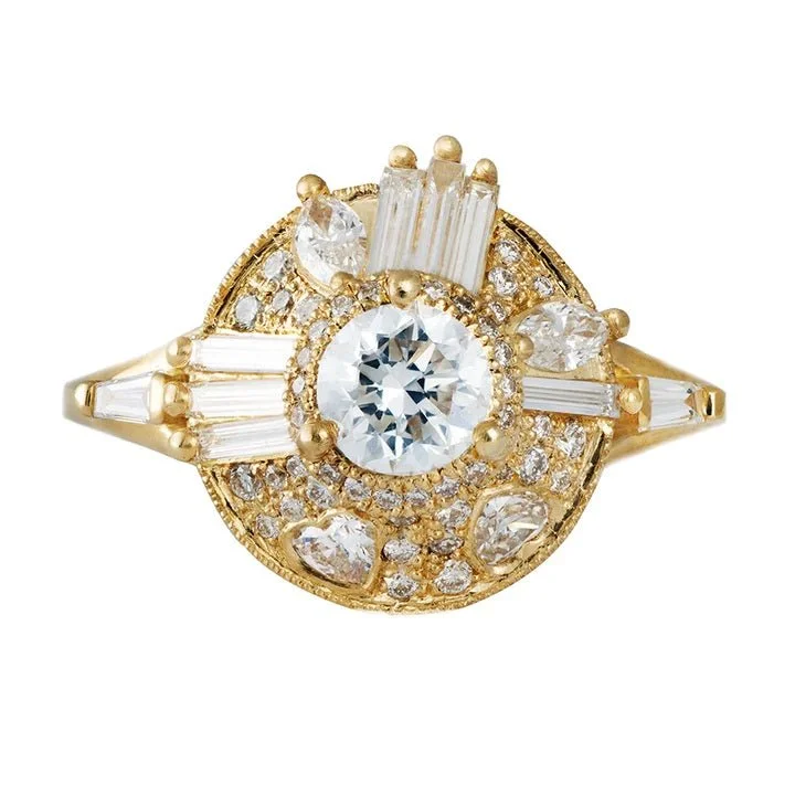 Accessorize For Less – Luxury Jewelry At Affordable Prices ORDER ONLY: 18K Gold Multi-Shaped Diamond "Halo" Ring