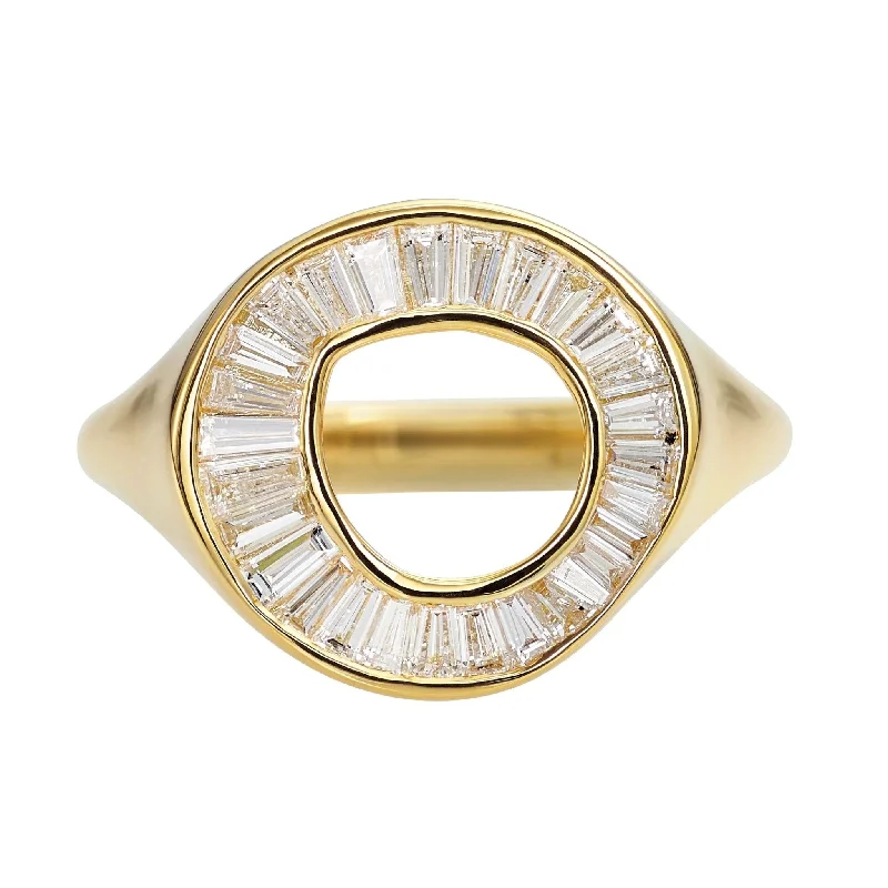 Must-Have Jewelry Pieces At Reduced Prices 18K Gold Tapered Baguette Diamond "Sphere" Ring