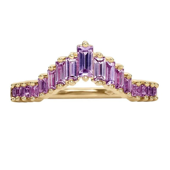 Best-Selling Jewelry Now Available At Special Deals ORDER ONLY: Graduated Curved Lilac Sapphire "Tiara" Ring