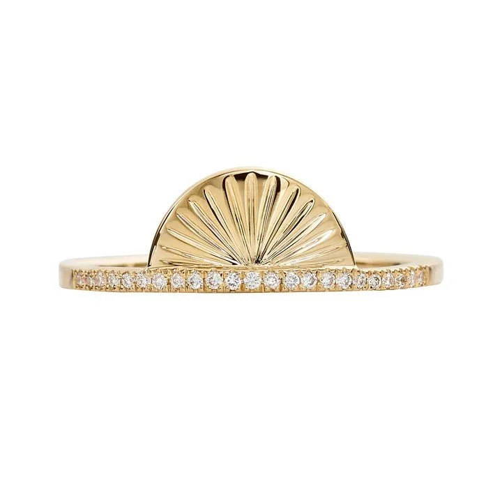 Big Savings On Your Favorite Jewelry Pieces ORDER ONLY: Pave Diamond Center Ring with "Golden Sundial" Top