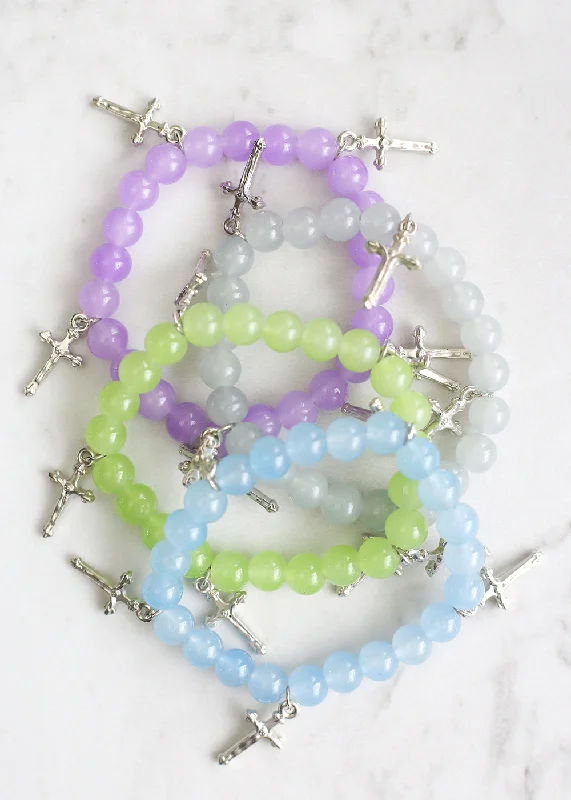 Flash Sale On Stunning Jewelry – Limited Stock Available Beaded Bracelet with Silver Crosses