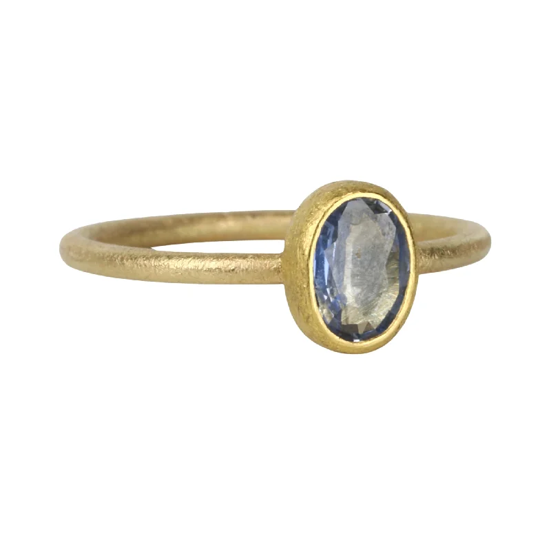 Affordable Glamour – Premium Jewelry At Special Prices Bezel-Set Oval Faceted Sapphire Ring