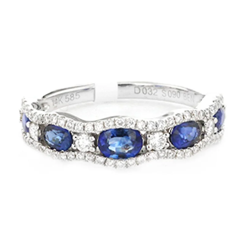 Sparkle More For Less – Jewelry Sale Happening Now Blue Sapphire & Diamond Band