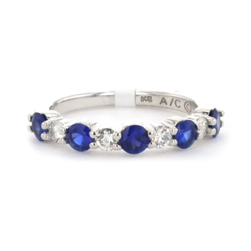 Chic And Stylish Jewelry At Discounted Prices Blue Sapphire & Diamond Band