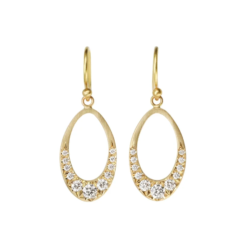 Sparkle More For Less – Jewelry Sale Happening Now 20K Gold Mini Pearshape "Doorknocker" Earrings with Pave Diamonds