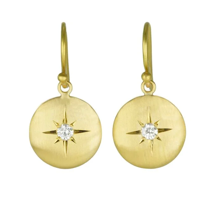 Personalized Jewelry Sale – Meaningful Gifts At Great Prices Gold and Diamond Medium "Lentil" Earrings