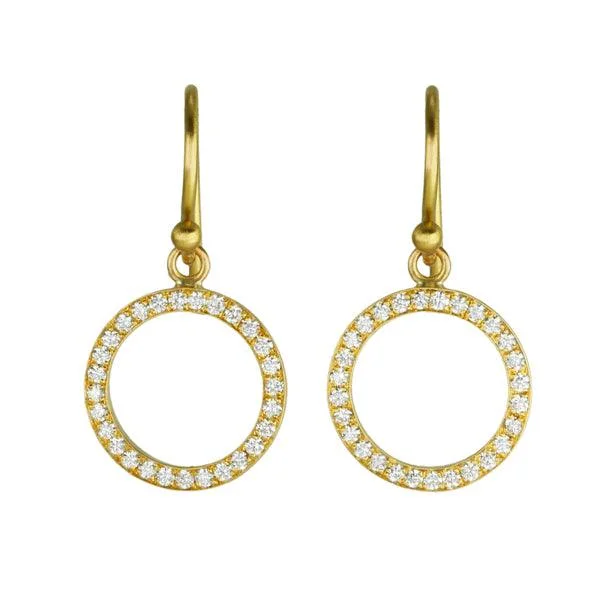 Seasonal Jewelry Clearance – Best Styles At The Lowest Prices 20K Gold and Pave Diamond Open Circle Earrings