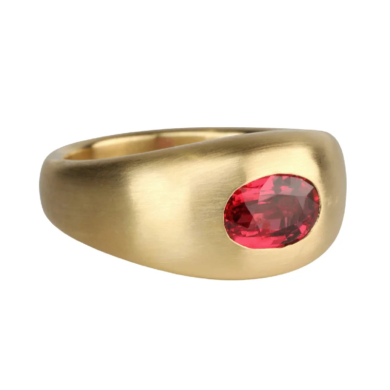 Exclusive Gemstone Jewelry At Special Prices Oval Faceted Mozambique Ruby Signet Ring