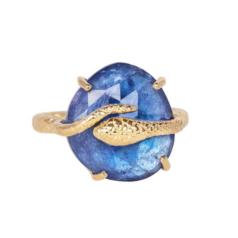 Jewelry Sale – Exclusive Styles At Lower Prices Gold "Snake" Ring with Prong-Set Rose-Cut Asymmetrical Tanzanite