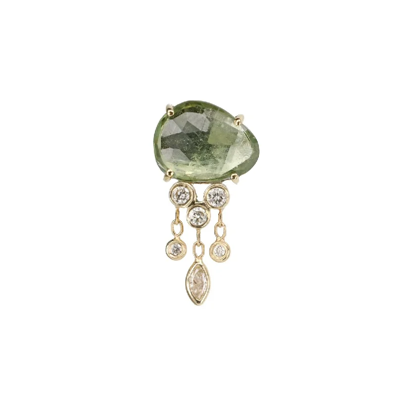 Last Chance To Grab Your Favorite Jewelry At A Discount Green Tourmaline "Jellyfish" Earring with Diamond Dangles