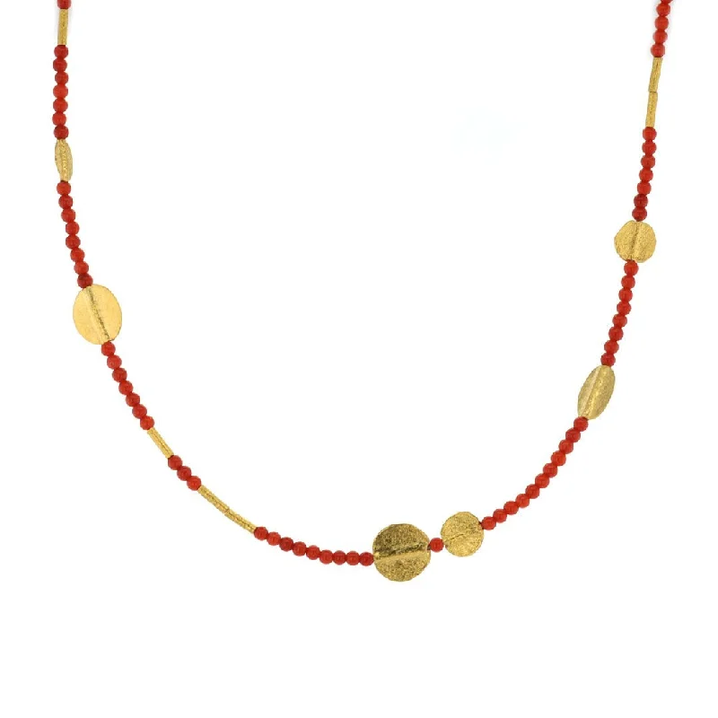 Timeless Jewelry At Special Discount Rates Coral & 24K Bead Necklace